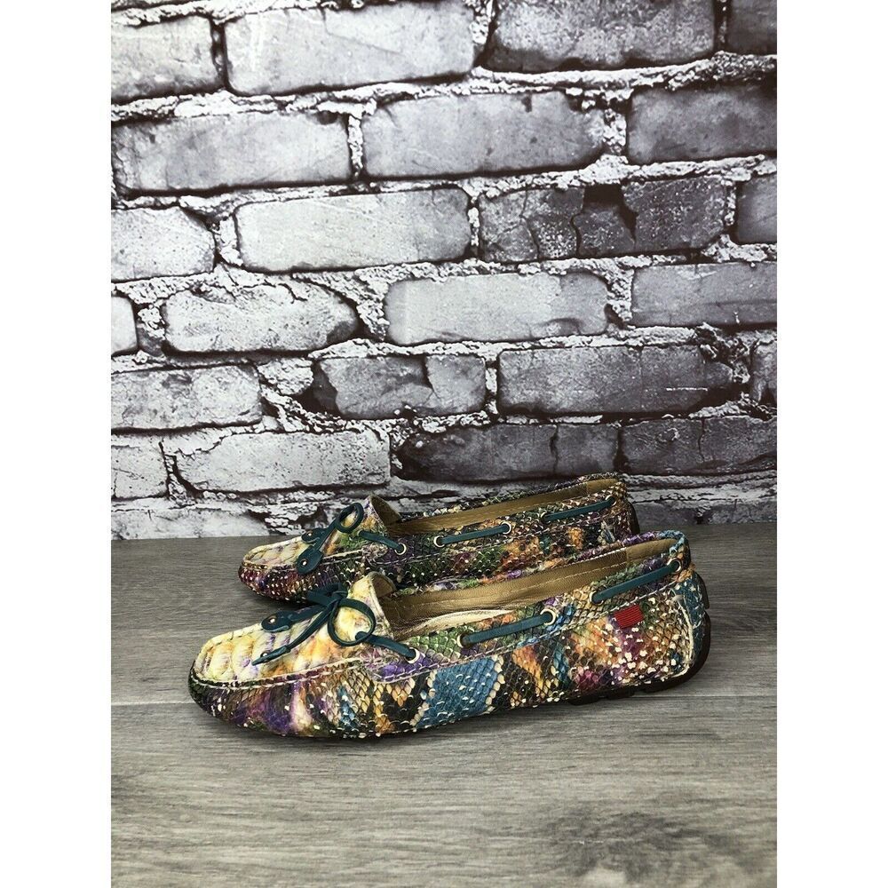 Marc Joseph New York Cypress Hill Yellow Snakeskin Moc Shoes Women Sz 6M US/36.5
